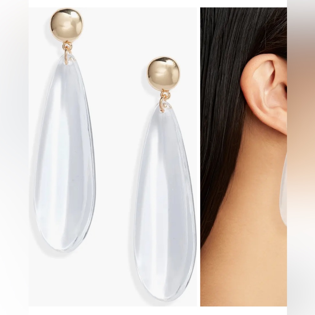 Resin Teardrop Earrings Open Edit Nwot
